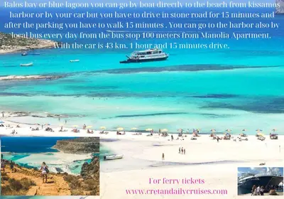 a flyer for a beach with people on the beach at Manolia Dream Apartment 30m to the beach in Agia Marina Nea Kydonias