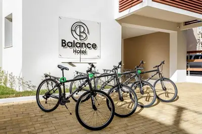 a group of bikes parked in front of a building at Balance Hotel in Chania Town