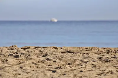 a sandy beach with the ocean in the background at The House By The Sea in Kato Daratso