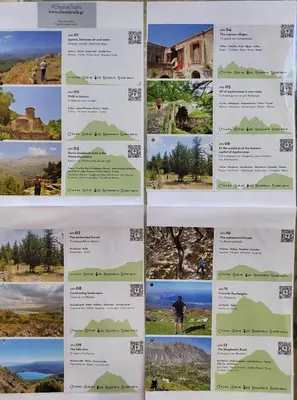a brochure for a hike in the pyrenees at Villa Erontas -Private heated jacuzzi and mini pool in Makhairoí