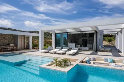 an image of a villa with a swimming pool at Chic Dream Villa in Agios Onoufrios