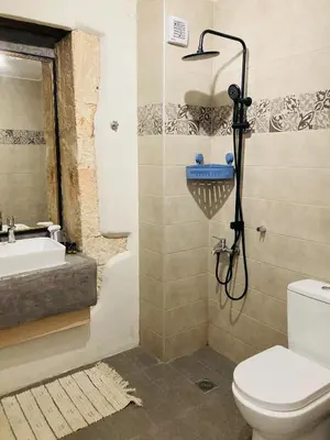 a bathroom with a toilet and a sink at Casa Mersini in Chania Town