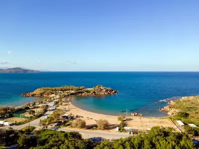 a beach in the middle of the ocean at Park View and near the Sea Villa with Private Pool 1 in Chania Town