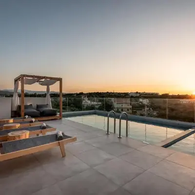 Soleado Villa Chania rooftop heated pool