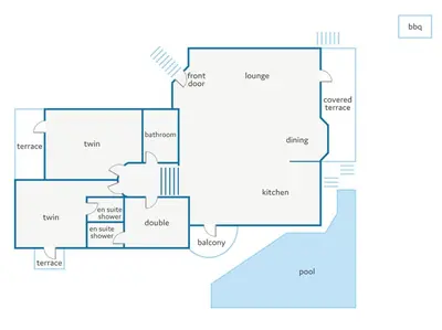 a schematic diagram of a laboratory at Villa Anni by Villa Plus in Pírgos Psilonérou