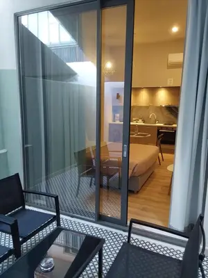 a living room with a view of a living room at TheJoy Residence Apartments in Chania Town