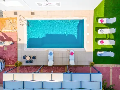 an overhead view of a swimming pool at Villa Artemis A&B in Chania Town