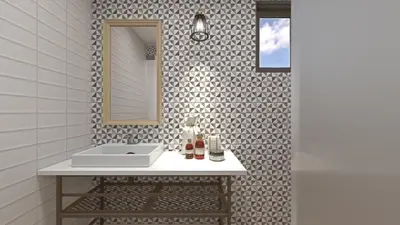 a bathroom with a sink and a mirror at Elafonisi Resort by Kalomirakis Family in Elafonisi