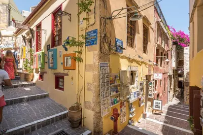 a narrow street in the old town at Pasifai Residence - Chania old town in Chania Town
