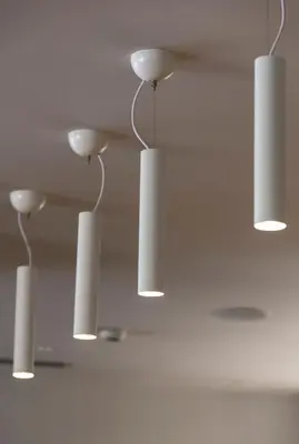 a row of white lights hanging from a ceiling at Kriti Hotel in Chania Town