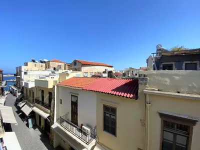 a view of a city street with buildings at Boutique Hotel Del Doge in Chania Town