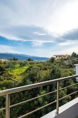 a view from the balcony of a house at Emma Hills Villa in Korakiaí